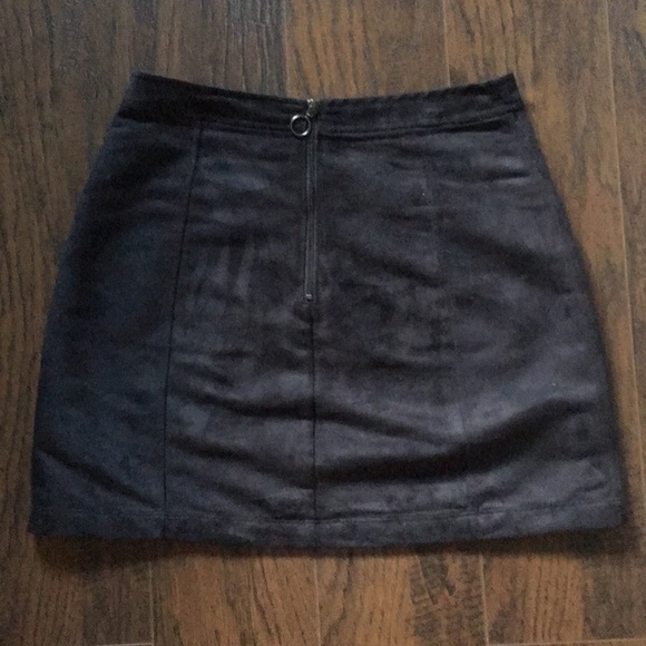 FAUX Suede A-Line skirt with zipper on back - Picture 2 of 2